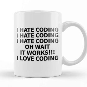 Baskı Dükkanı Programmer Coding Hate Love Humor Gift Kupa