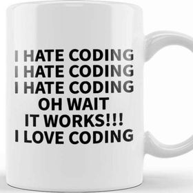 Baskı Dükkanı Programmer Coding Hate Love Humor Gift Kupa