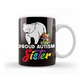 Baskı Dükkanı Proud Autism Sister Brother Son Daughter Autistic Puzzle Kupa