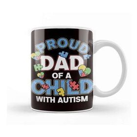 Baskı Dükkanı Proud Dad Child Son Daughter Autism Daddy Father Papa Poppa Kupa