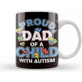 Baskı Dükkanı Proud Dad Child Son Daughter Autism Daddy Father Papa Poppa Kupa