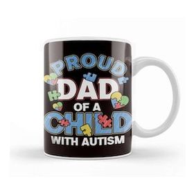 Baskı Dükkanı Proud Dad Child Son Daughter Autism Daddy Father Papa Poppa Kupa