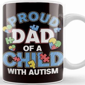 Baskı Dükkanı Proud Dad Child Son Daughter Autism Daddy Father Papa Poppa Kupa