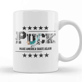 Baskı Dükkanı Puck Make America Skate Again Funny Hockey Player Kupa