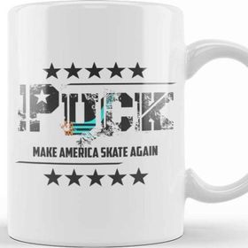 Baskı Dükkanı Puck Make America Skate Again Funny Hockey Player Kupa