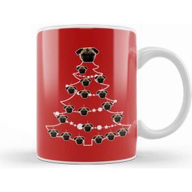 Baskı Dükkanı Pug Dog Christmas Tree Baubles Kupa