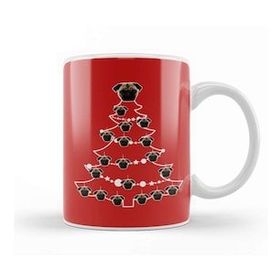 Baskı Dükkanı Pug Dog Christmas Tree Baubles Kupa