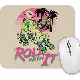 Baskı Dükkanı Pug Kaykay Köpek Mouse Pad
