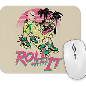 Baskı Dükkanı Pug Kaykay Köpek Mouse Pad