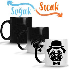 Baskı Dükkanı Pug Köpek 06 Sihirli Porselen Kupa