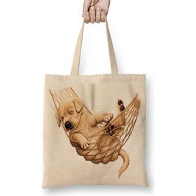 Baskı Dükkanı Pug Köpek Bez Uzun Saplı Krem Rengi Çanta