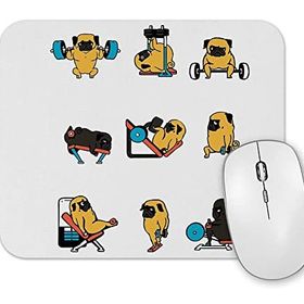 Baskı Dükkanı Pug Köpek Spor Günü Mouse Pad