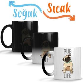 Baskı Dükkanı Pug Life Köpek 02 Sihirli Porselen Kupa