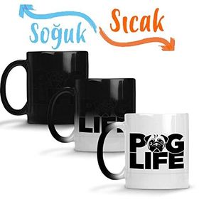 Baskı Dükkanı Pug Life Köpek 03 Sihirli Porselen Kupa