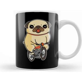 Baskı Dükkanı Pug Puppy Riding Bicycle Adorable Dog Bike Ride Kupa