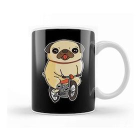 Baskı Dükkanı Pug Puppy Riding Bicycle Adorable Dog Bike Ride Kupa