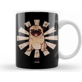 Baskı Dükkanı Pug Retro Japanese Kupa
