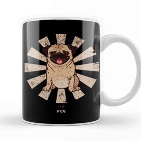 Baskı Dükkanı Pug Retro Japanese Kupa