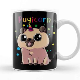 Baskı Dükkanı Pug Unicorn Kupa