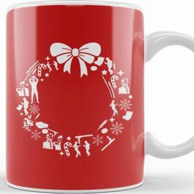 Baskı Dükkanı Pulp Fiction Christmas Wreath Pattern Kupa