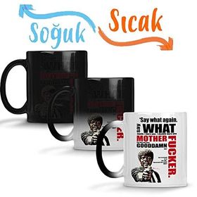 Baskı Dükkanı Pulp Fiction Say What Again Sihirli Porselen Kupa