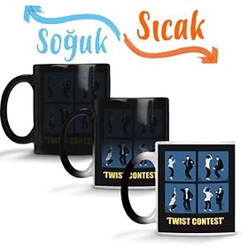 Baskı Dükkanı Pulp Fiction Twist Contest Concurso Danca Mia E Vicent Sihirli Porselen Kupa