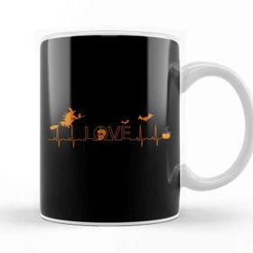 Baskı Dükkanı Pumpkin Halloween Heartbeat Nurse Love Kupa