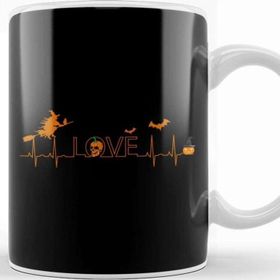 Baskı Dükkanı Pumpkin Halloween Heartbeat Nurse Love Kupa