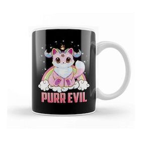 Baskı Dükkanı Purr Evil Satanic Cat Pun Pure Evil Goth Kitten Kupa