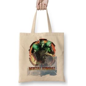 Baskı Dükkanı Quan Chi Mortal Kombat Game Bez Uzun Saplı Krem Rengi Çanta