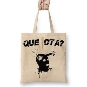 Baskı Dükkanı Que Ota Csgo Bez Uzun Saplı Krem Rengi Çanta