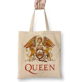Baskı Dükkanı Queen Freddie Mercury Bez Uzun Saplı Krem Rengi Çanta