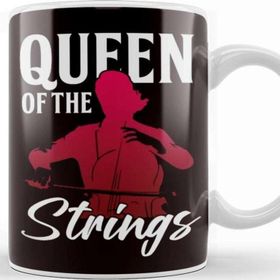Baskı Dükkanı Queen of Strings Cello Player Cellist Musical Instrument Kupa