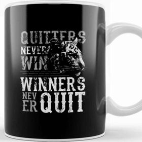Baskı Dükkanı Quitters Never Win Tiger Kupa