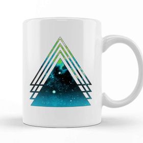 Baskı Dükkanı Quoiromantic Quoisexual Layered Galaxy Triangles Kupa