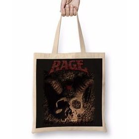 Baskı Dükkanı Rage Band Rage The Devil Bez Uzun Saplı Krem Rengi Çanta