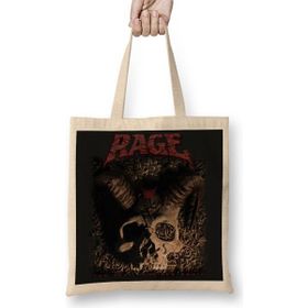 Baskı Dükkanı Rage Band Rage The Devil Bez Uzun Saplı Krem Rengi Çanta