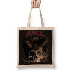 Baskı Dükkanı Rage Band Rage The Devil Bez Uzun Saplı Krem Rengi Çanta