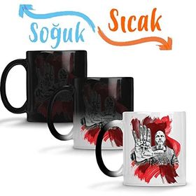 Baskı Dükkanı Ragnar Vickings Ragnar Lodbrok Sihirli Porselen Kupa