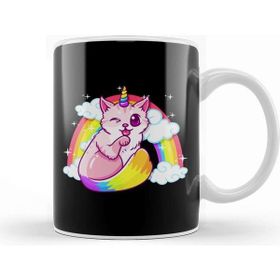 Baskı Dükkanı Rainbow Meowgical Caticorn Majestic Cat Unicorn Kupa