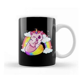 Baskı Dükkanı Rainbow Meowgical Caticorn Majestic Cat Unicorn Kupa