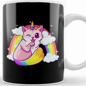 Baskı Dükkanı Rainbow Meowgical Caticorn Majestic Cat Unicorn Kupa