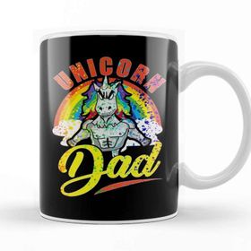 Baskı Dükkanı Rainbow Paint Splatter Unicorn Dad Awesome Fathers Kupa