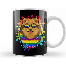 Baskı Dükkanı Rainbow Pride Painted Shetland Sheepdog Dog Kupa