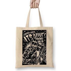 Baskı Dükkanı Ramones 04 Bez Uzun Saplı Krem Rengi Çanta