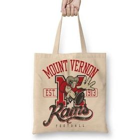 Baskı Dükkanı Rams Mount Vernon Bez Uzun Saplı Krem Rengi Çanta