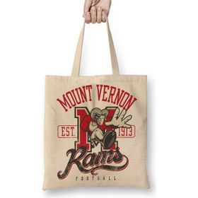 Baskı Dükkanı Rams Mount Vernon Bez Uzun Saplı Krem Rengi Çanta