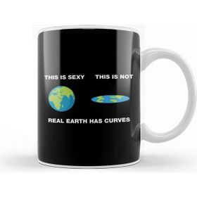 Baskı Dükkanı Real Earth Has Curves Flat Earth Kupa