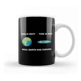 Baskı Dükkanı Real Earth Has Curves Flat Earth Kupa