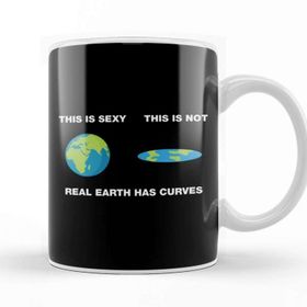 Baskı Dükkanı Real Earth Has Curves Flat Earth Kupa